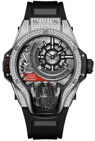 AAA Repliche Hublot Masterpiece MP-09 Tourbillon Bi-Axis Titanium Diamonds