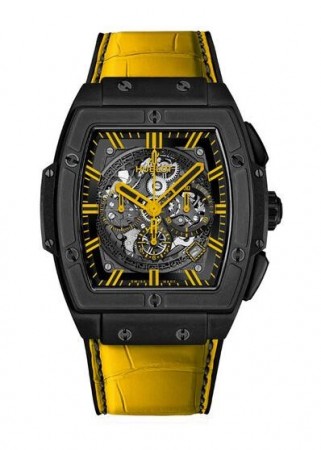 AAA Repliche Hublot Spirit Of Big Bang Orologio in pelle di alligatore giallo nero 601.CY.0190.LR