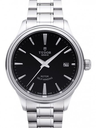 AAA Replica Tudor Style 38mm quadrante nero cinturino in acciaio orologio da uomo 12500-1
