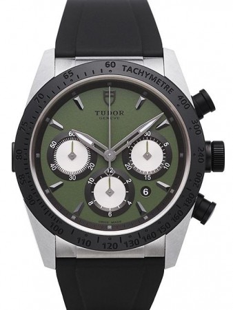 AAA Repliche Tudor Fastrider Chronograph Green Dial Rubber Strap Orologio Uomo 42010N-2