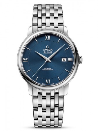 AAA Repliche Omega De Ville Prestige Co-Axial 39,5 mm Acciaio Quadrante Blu Orologio 424.10.40.20.03.001