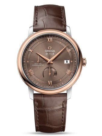 AAA Repliche Omega De Ville Prestige Riserva di carica 39,5 mm Acciaio oro rosso su Cinturino in pelle Orologio 424.23.40.21.13.001