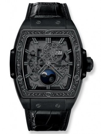 AAA Repliche Hublot Spirit Of Big Bang Moonphase All Black Diamonds Orologio da uomo 647.CI.1110.LR.1200