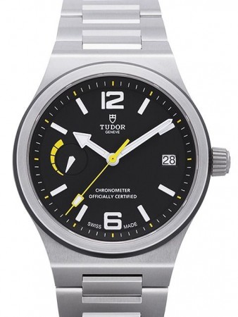 AAA Replica Tudor North Flag quadrante nero cinturino in acciaio orologio da uomo 91210N-1