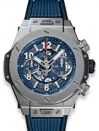 AAA Repliche Hublot Big Bang Unico Titanium Blue 45mm Orologio da uomo 411.NX.5179.RX