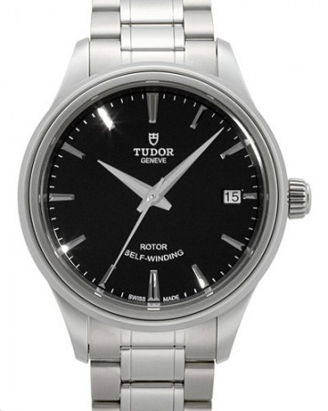 AAA Replica Tudor Style 34mm quadrante nero con cinturino in acciaio orologio da donna 12300-1