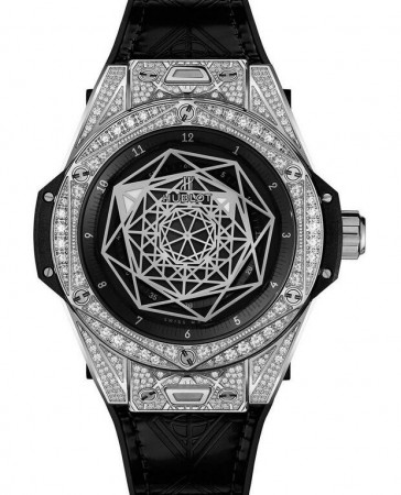 AAA Repliche Hublot Big Bang Sang Bleu Steel Pave Orologio 465.SS.1117.VR.1704.MXM18