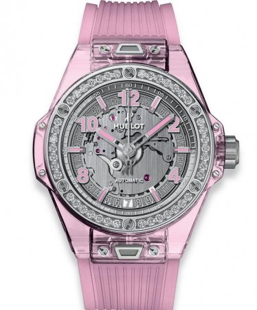Repliche Hublot Big Bang One Click Pink Sapphire Diamonds Guarda 465.JP.4802.RT.1204