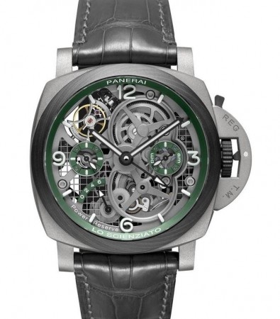 Replica Panerai Orologio Uomo Luminor Tourbillon GMT Lo Scienziato PAM00768