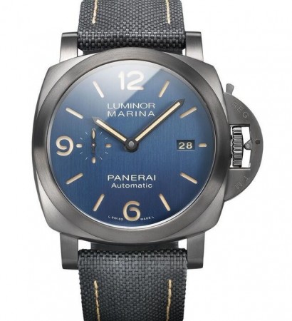 Replica Panerai Luminor Marina Titanio DLC Bucherer Blue Editions 44mm Uomo Orologio PAM01021