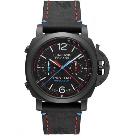 Replica Panerai Orologio da Uomo Luminor 1950 Oracle Team USA 3 Days Chrono Flyback Ceramica PAM00725