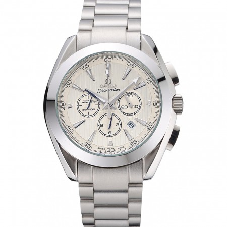 Omega Seamaster Aqua Terra cronografo quadrante avorio bracciale in acciaio inossidabile 622526