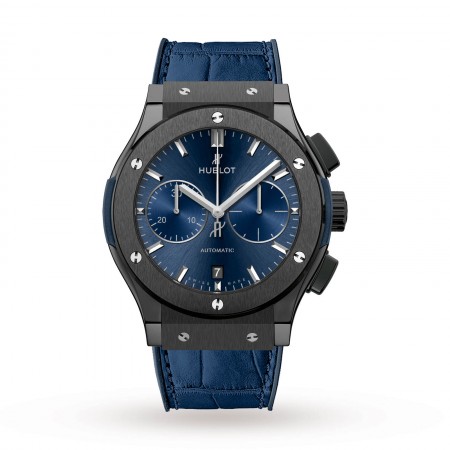 Swiss Hublot Classic Fusion Ceramic Blue Chronograph 521.CM.7170.LR 45mm