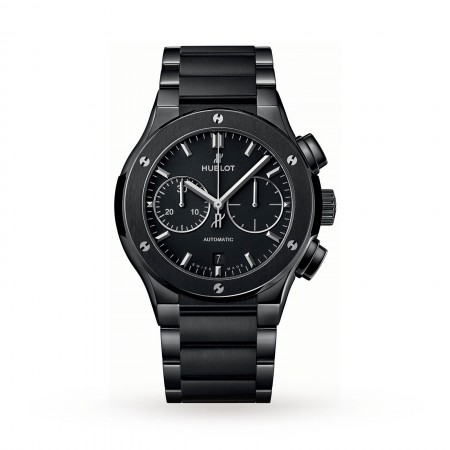 Swiss Hublot Classic Fusion Chronograph Black Magic Bracelet 520.CM.1170.CM 45mm