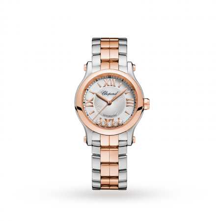 Swiss Chopard Happy Sport Mini Orologio Automatico da Donna 30mm in Oro Rosa