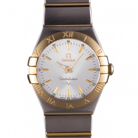Omega Constellation quadrante bianco cinturino bicolore som90 621470