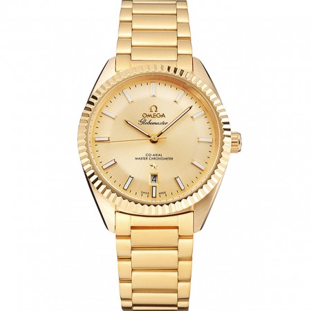 Omega Globemaster quadrante oro cassa e bracciale in oro