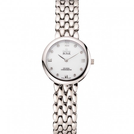 Omega De Ville Prestige No Date Quadrante Bianco Con Cassa E Bracciale In Acciaio Inossidabile Di Diamanti
