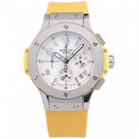 Orologio Hublot Big Bang cinturino giallo quadrante bianco 98071