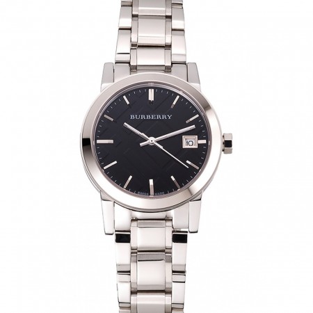 Cassa e bracciale in acciaio inossidabile con quadrante nero Burberry The City
