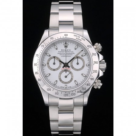 Swiss Rolex Daytona Bracciale in acciaio inossidabile quadrante bianco 80297