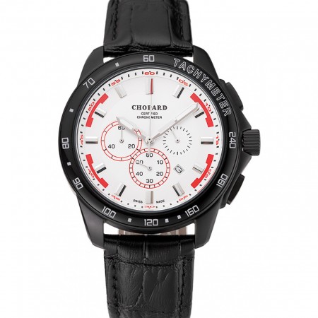 Chopard Mille Miglia GTS con quadrante bianco e bracciale in pelle nera 1453999