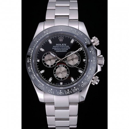 Rolex Cosmograph Daytona quadrante nero bracciale in acciaio inossidabile 622.543
