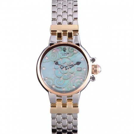 Tudor Clair de Rose quadrante bianco cinturino bicolore 621495