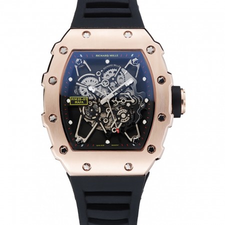 Richard Mille RM 35-01 Rafael Nadal Bracciale in gomma nera con cassa in oro 1454197