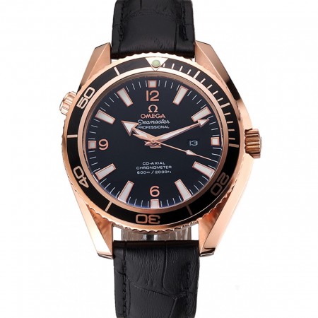 Omega Seamaster Planet Ocean Ceragold quadrante nero 622389