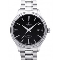 AAA Replica Tudor Style 38mm quadrante nero cinturino in acciaio orologio da uomo 12500-1