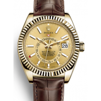 AAA Repliche Rolex Sky-Dweller GMT 42mm Orologio da uomo con quadrante in oro 326138-0006