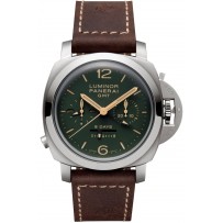 Replica Panerai Orologio da Uomo Luminor 1950 Chrono Monopulsante 8 Days GMT Titanio PAM00737