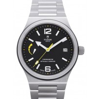 AAA Replica Tudor North Flag quadrante nero cinturino in acciaio orologio da uomo 91210N-1