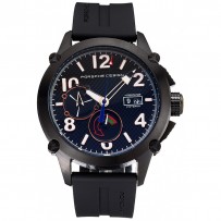 Indicatore Porsche Design Quadrante nero Numeri dorati Cassa in PVD nero Cinturino in caucciù nero