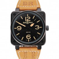 Bell e Ross BR 01-92 quadrante nero cinturino in pelle marrone cassa nera