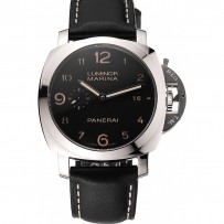 Svizzero Panerai Luminor Marina 1950 3 giorni quadrante marrone cassa in acciaio inossidabile cinturino in pelle nera