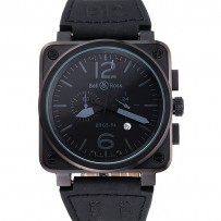 Bell e Ross BR 03-94 quadrante nero con numeri bianchi cassa argento cinturino in pelle marrone