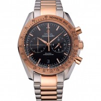Omega Speedmaster quadrante nero lunetta in oro cassa in acciaio inossidabile bracciale bicolore 622804