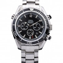 Omega Seamaster Planet Osean cronografo coassiale cassa nera quadrante nero