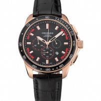 Chopard Mille Miglia GTS con quadrante nero cassa in oro e bracciale in pelle nera 1454001