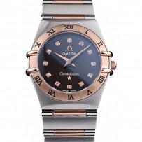 Omega Swiss Constellation Jewelry Cassa in oro rosa quadrante nero 98114