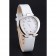 Omega orologio da donna quadrante bianco con gioielli cassa in acciaio inossidabile cinturino in pelle bianca 622817
