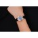 Orologio da donna Omega Quadrante blu cielo Cassa in oro Cinturino in pelle nera 622821