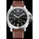 Panerai Luminor Automatic Power Reserve quadrante nero cassa in acciaio inossidabile cinturino in pelle marrone