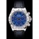Rolex Daytona cassa in acciaio inossidabile quadrante blu cinturino in pelle nera