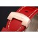 Svizzero Panerai Luminor Marina quadrante nero cinturino in pelle rossa cassa in oro rosa