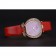 Omega orologio da donna quadrante rosa cassa in oro con diamanti cinturino in pelle rossa 622831