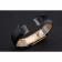 Bracciale Rolex in pelle nera con fibbia in oro 622.496