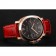 Svizzero Panerai Luminor Marina quadrante nero cinturino in pelle rossa cassa in oro rosa